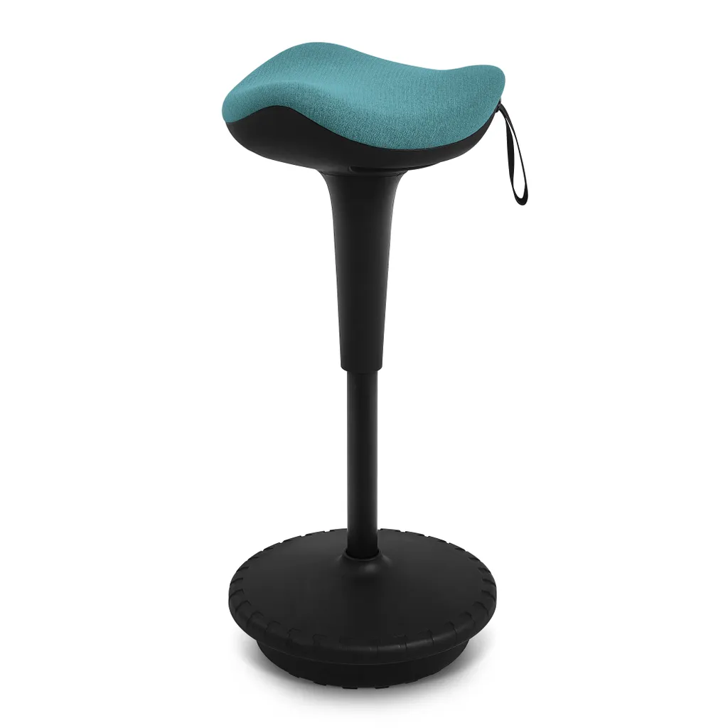 IWMH Ergonomischer Arbeitshocker, Hochverstellbare Stehhilfe,  Atmungsaktiver Sitz-Steh-Hocker 360° drehbar (Blau)